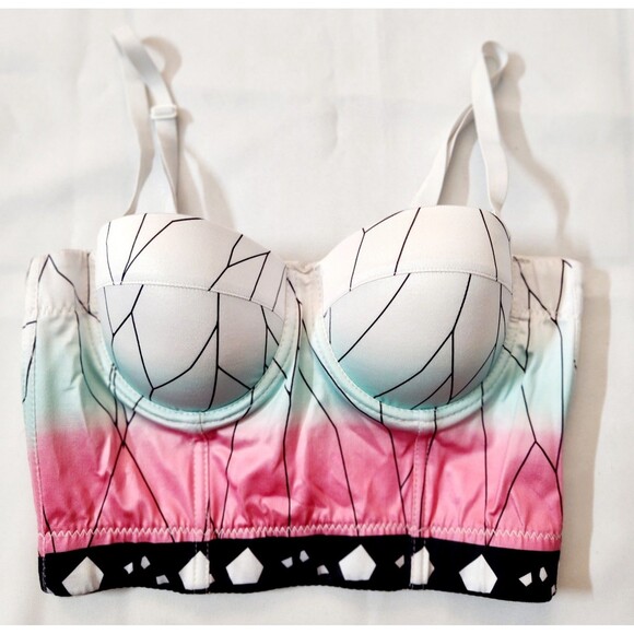 Demon Slayer Shinobu Cosplay Anime Corset Costume Top Size 34 Bustier Butterfly - Picture 1 of 7